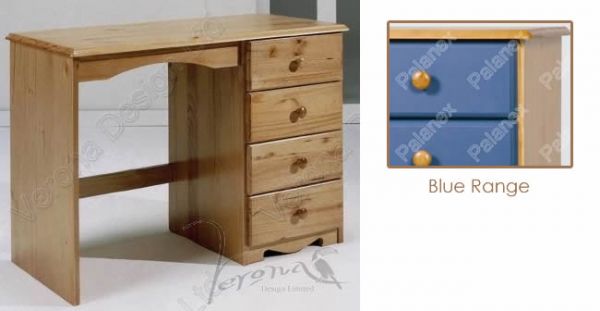 Verona Dressing Table - Single Pedestal | Blue